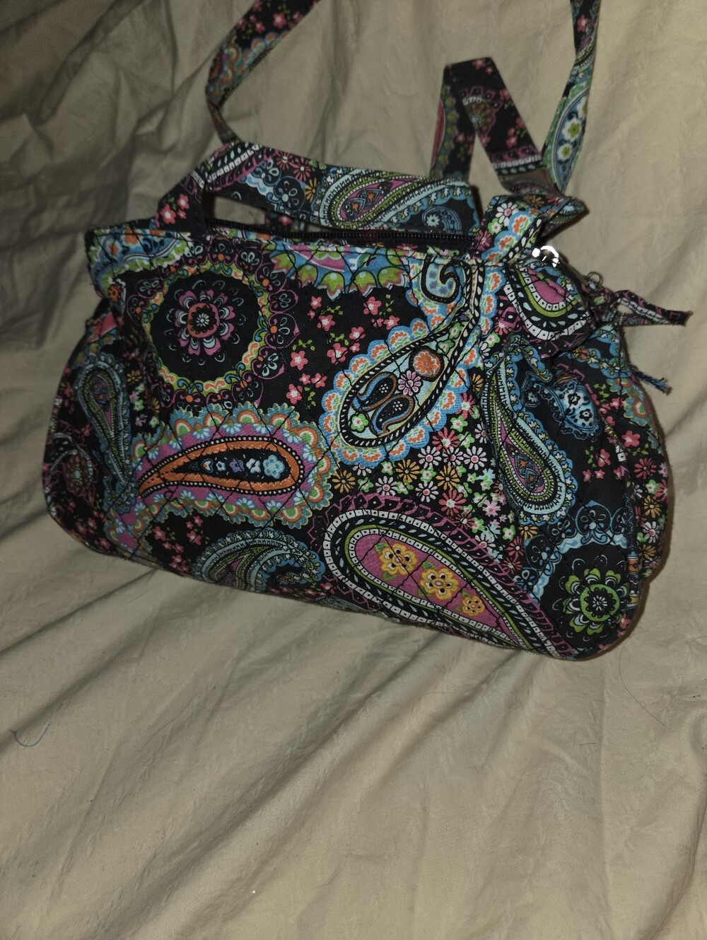 Stylish Paisley Print Women’s Shoulder Bag - Black Multicolor